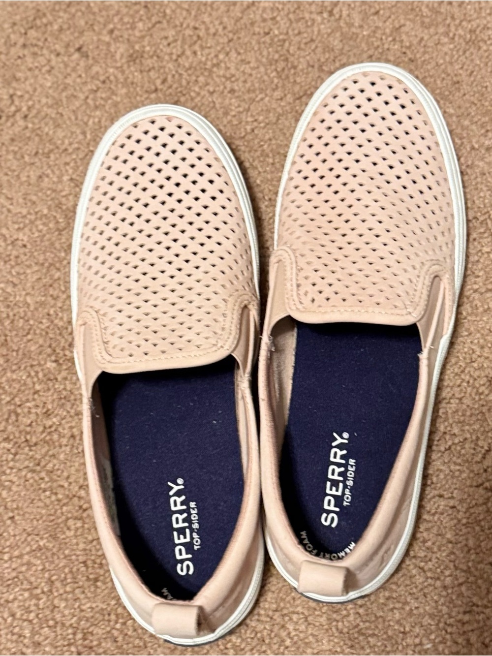 New Sperry Crest Twin Gore Womens Slip on - STS85300 — Blush Pink